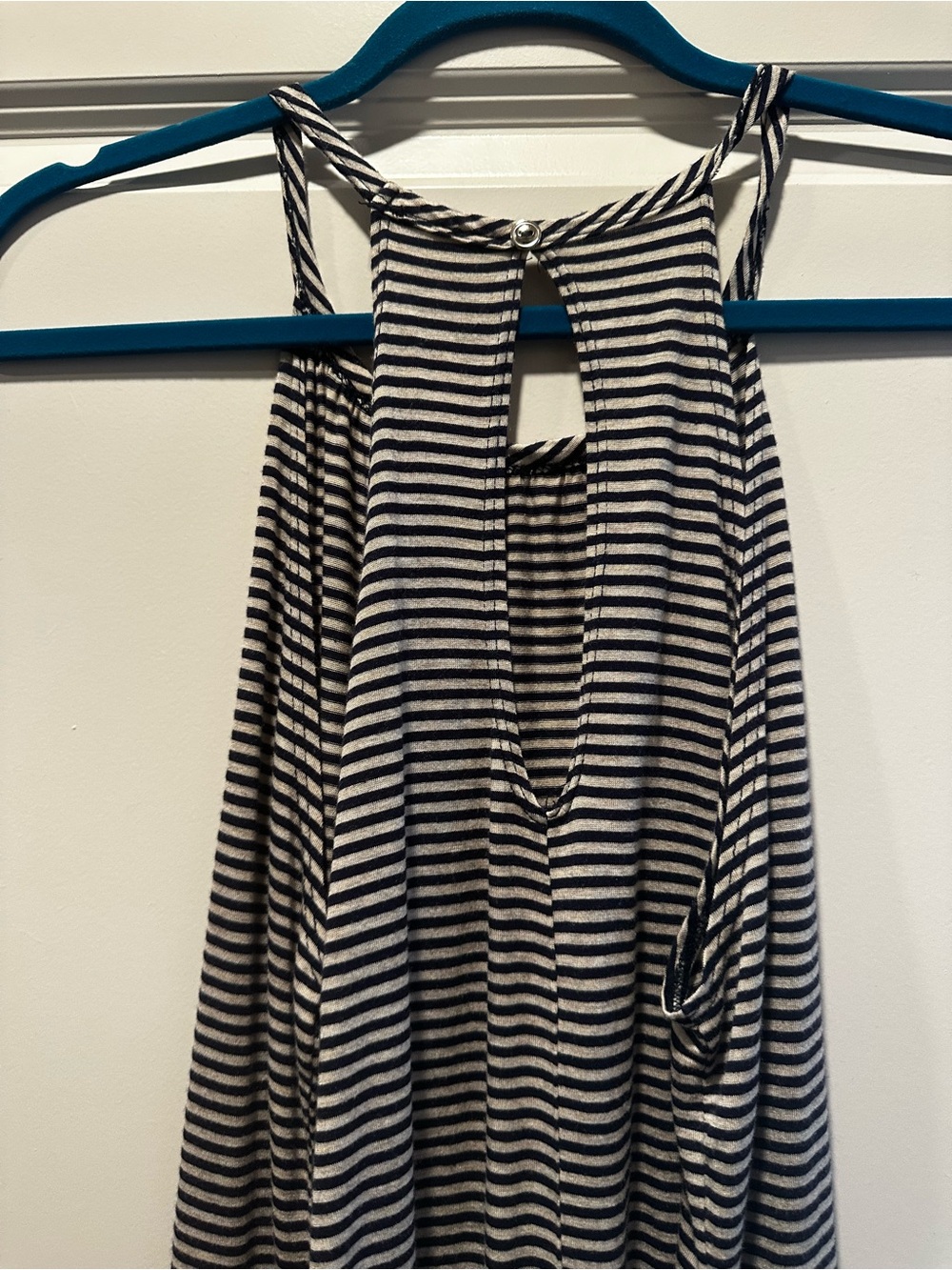 Free Kisses Black and White Striped Halter Tank Top